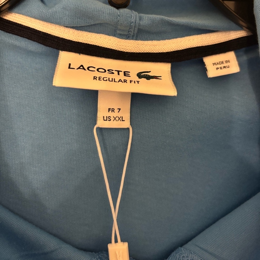 NWT ✨ Lacoste men’s slate blue Pullover Hoodie with Crocodile Logo-7/xxl - Picture 4 of 8